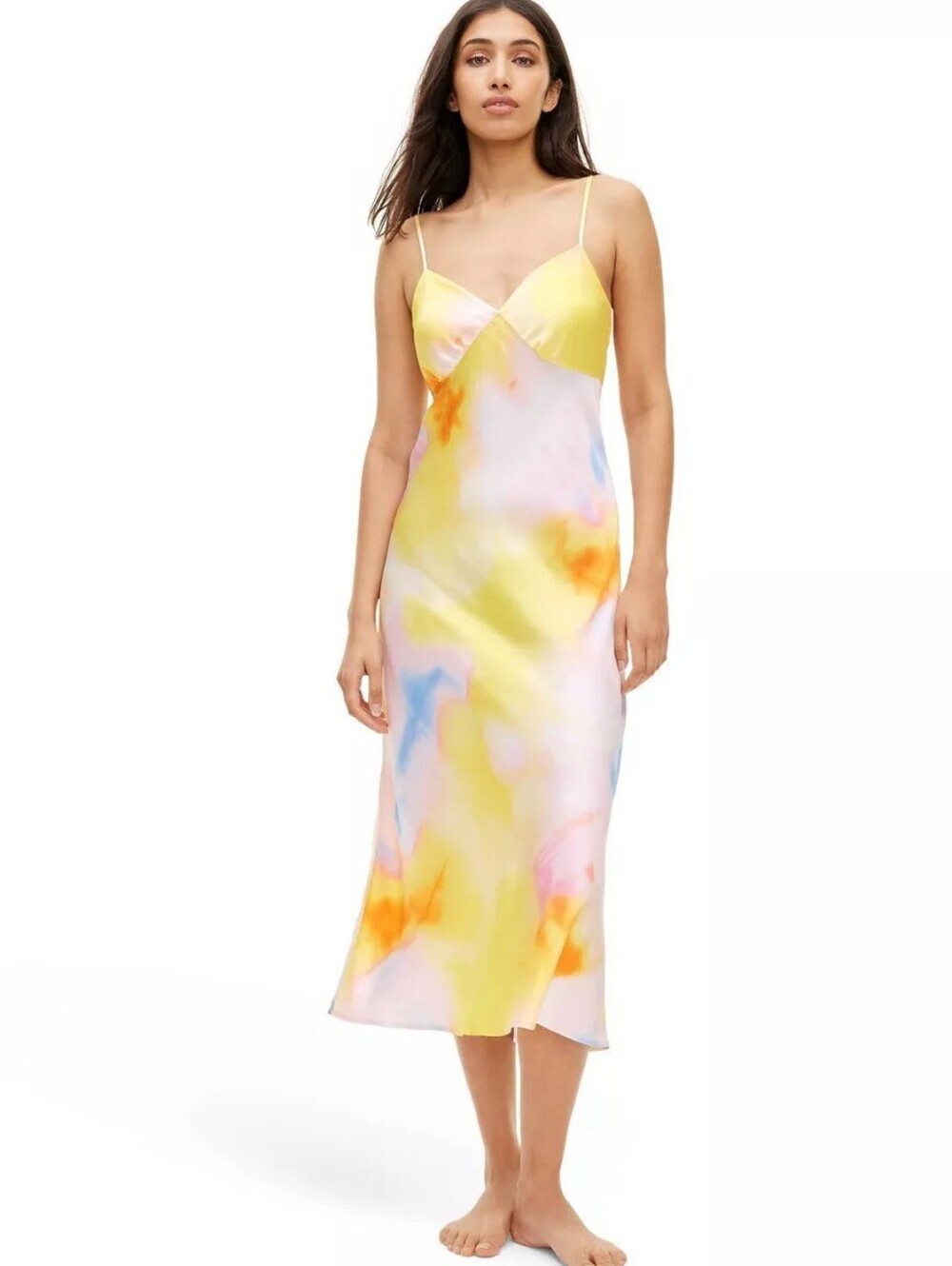 Diane Von Furstenberg Sunset Silky Midi Slip Dress